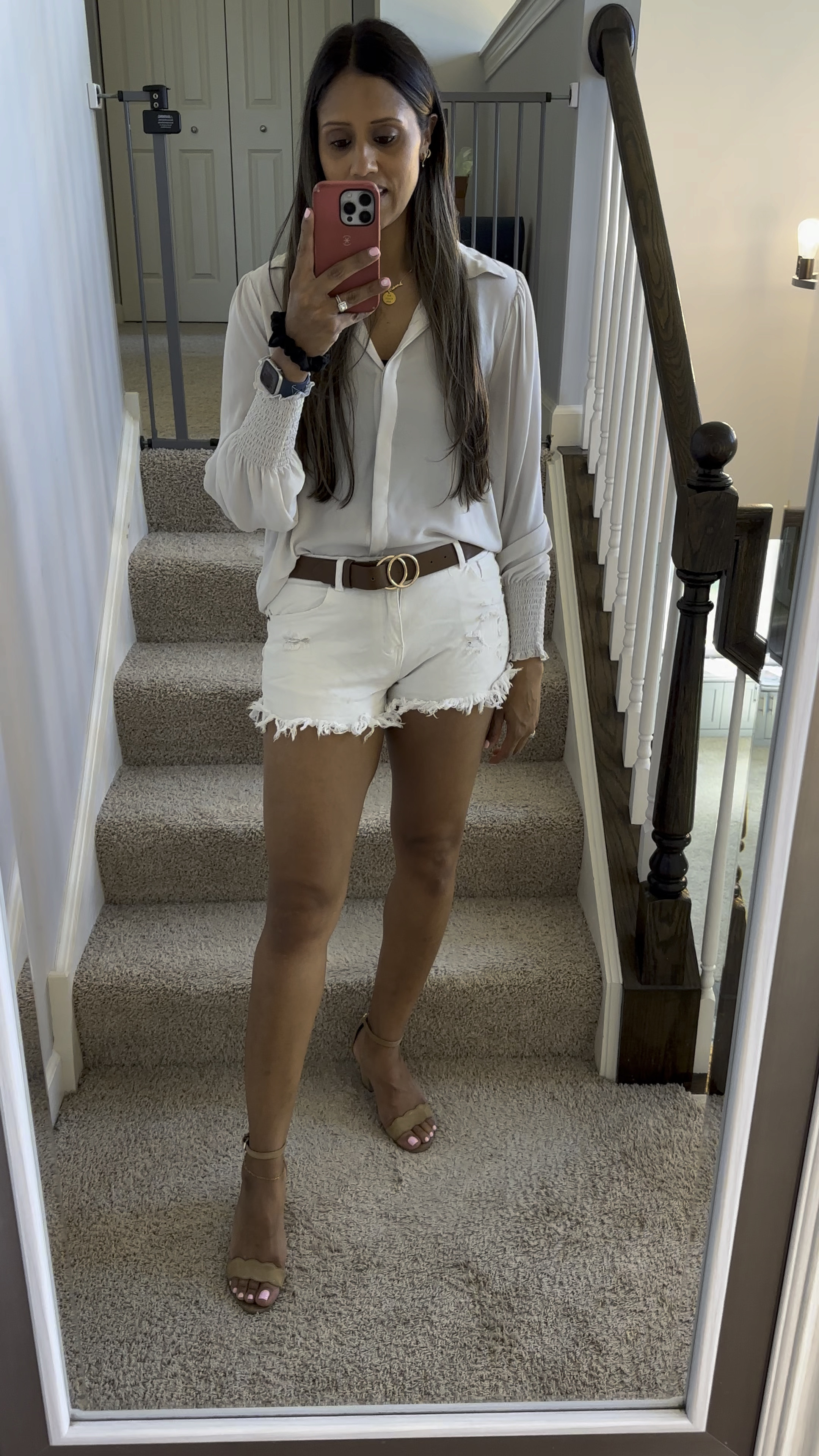 White and beige are a staple.  These Jean shorts are so comfortable, perfect date night outfit. 

#LTKVideo #LTKFindsUnder50 #LTKStyleTip