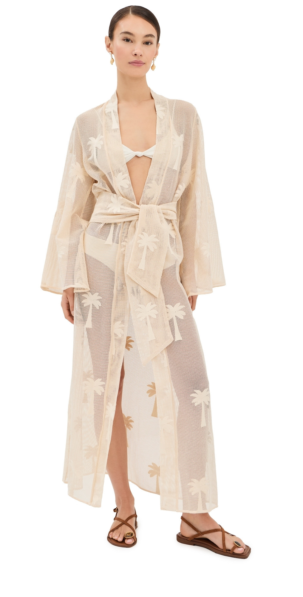 Johanna Ortiz Palm & Soul Kimono Ecru L | Shopbop