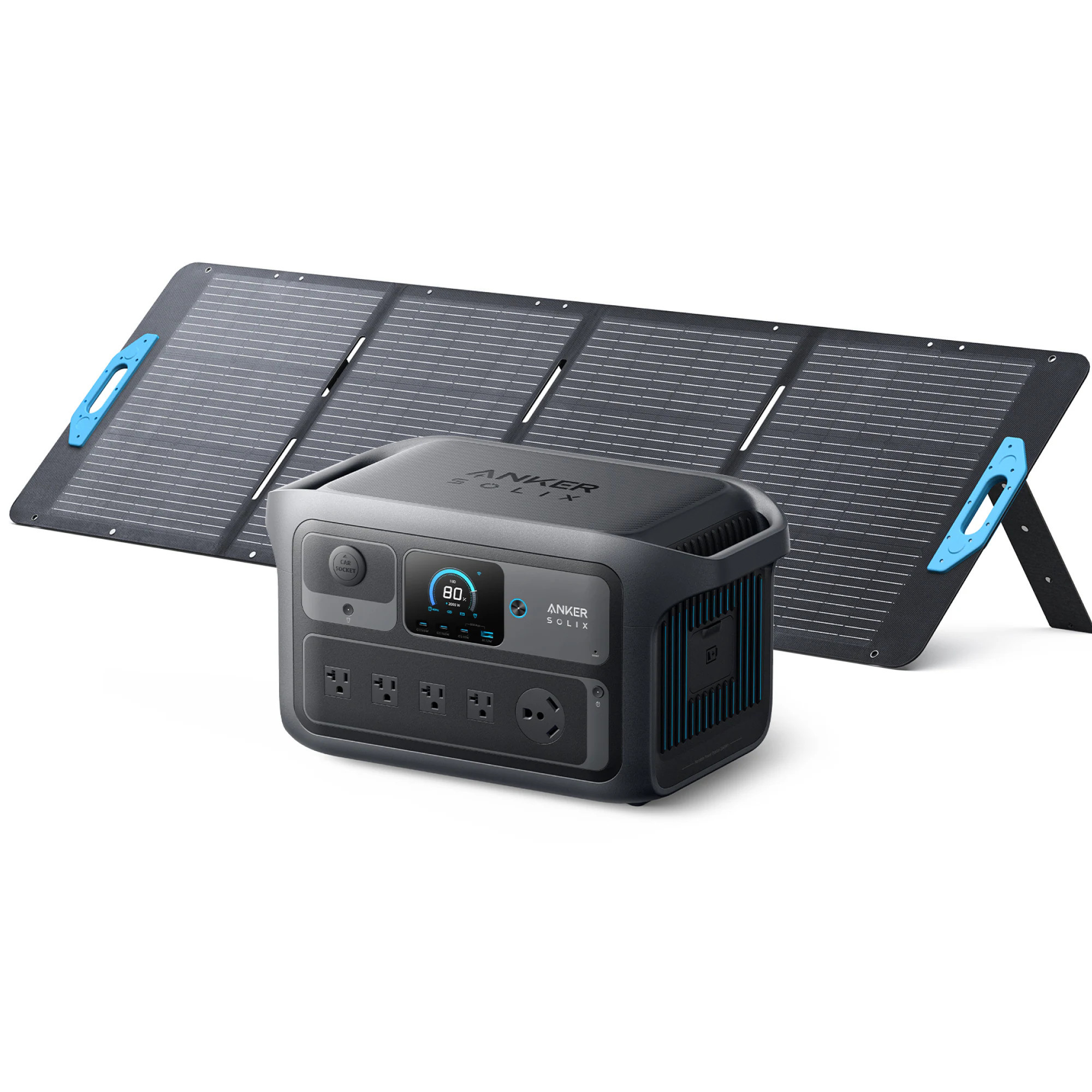 Anker SOLIX C2000X Gen 2 (2,048Wh) Solar Generator, w/ 200W Solar Panel(Multi-Package Shipping) 2400 -Watts Portable Power Station (1 Solar Panel | Lowe's