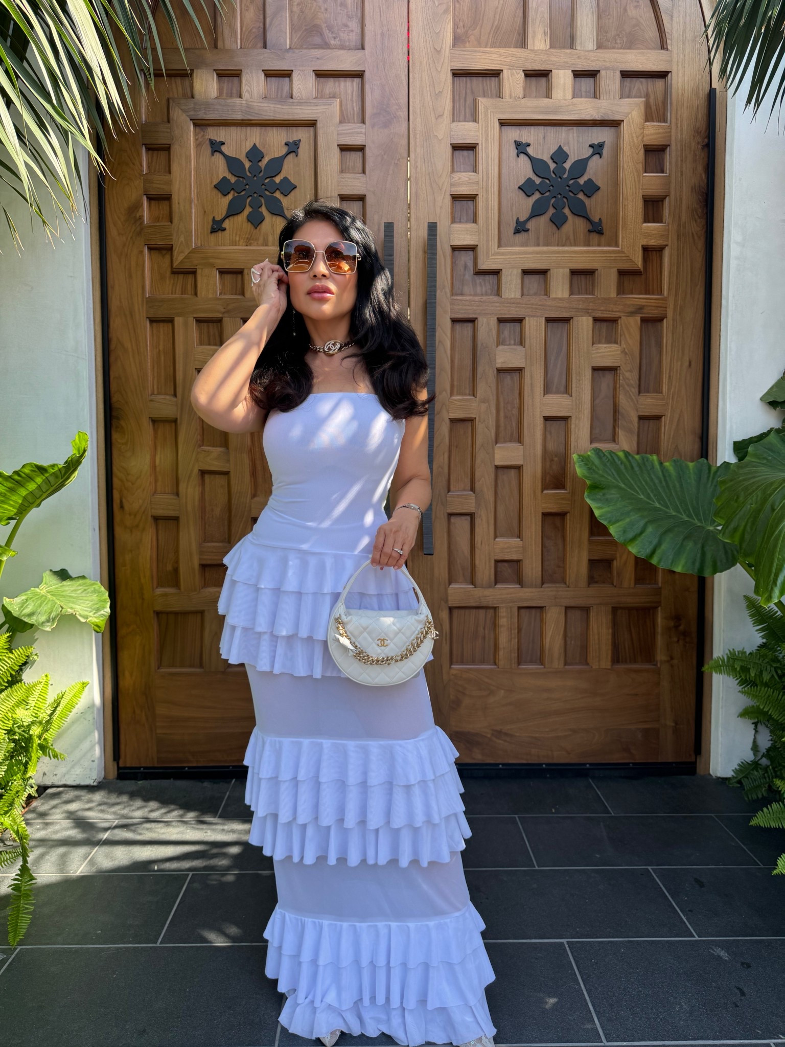 Ruffled maxi dress in white #whitemaxidres

#LTKStyleTip #LTKFindsUnder100 #LTKBeauty
