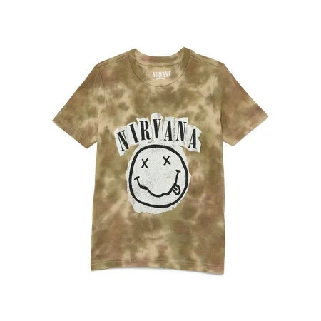 Nirvana Boys Tie Dye Graphic Tee with Short Sleeves, Sizes 4-18 | Walmart (US)