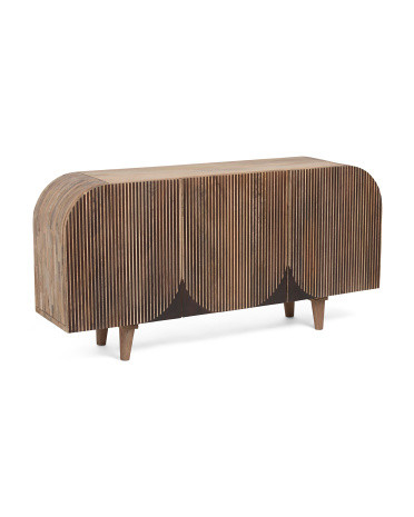 60in Curved Ridges Wood Sideboard | TJ Maxx