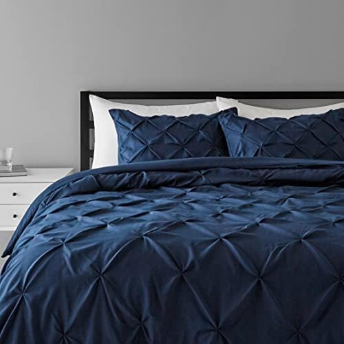 Amazon.com: Amazon Basics Pinch Pleat All-Season Down-Alternative Comforter Bedding Set - Full / ... | Amazon (US)