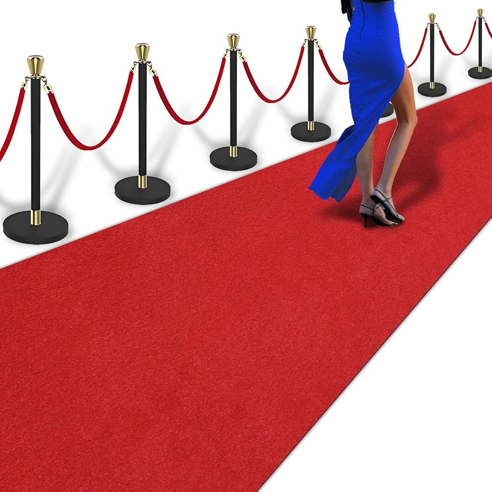 3ft x 10ft Extra Thick Red Carpet Runner for Party, Wedding and Events Decorations, Red Runner, N... | Amazon (US)