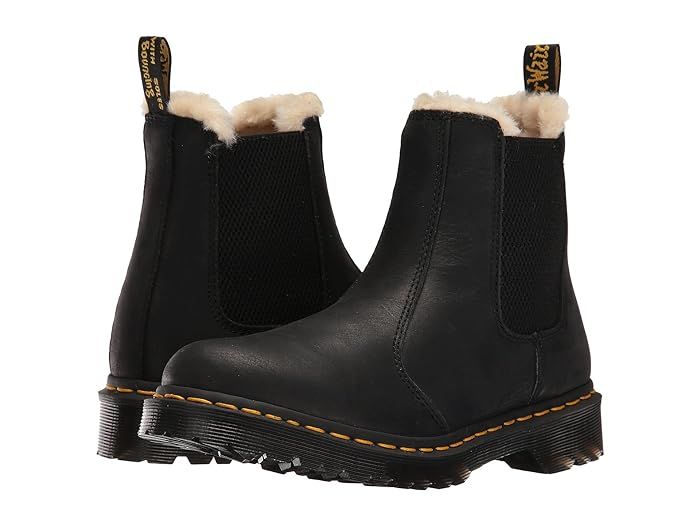 Dr. Martens Leonore (Black Burnished Wyoming) Women's Pull-on Boots | Zappos