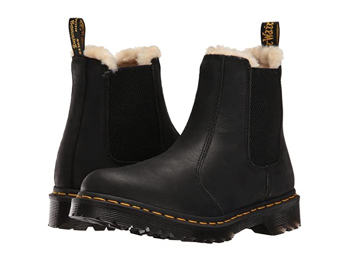Dr. Martens Leonore (Black Burnished Wyoming) Women's Pull-on Boots | Zappos