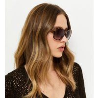 Brown Toirtoiseshell Effect Oversized Round Sunglasses New Look | New Look (UK)