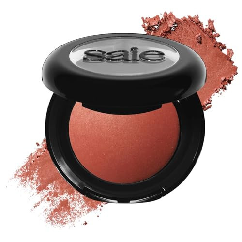 Saie SuperSuede Baked Blush - Talc-Free Powder Blush for Cheeks Infused with Hyaluronic Acid, Glycerin + Squalane - Hydrating Face Makeup for a Natural, Diffused Flush of Color - Ciao (0.1 Ounce) | Amazon (US)