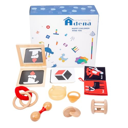 Adena Montessori Play Kit for 3-4 Months Baby,8 in 1 Wooden Learning Educational Toys for Toddler... | Amazon (US)