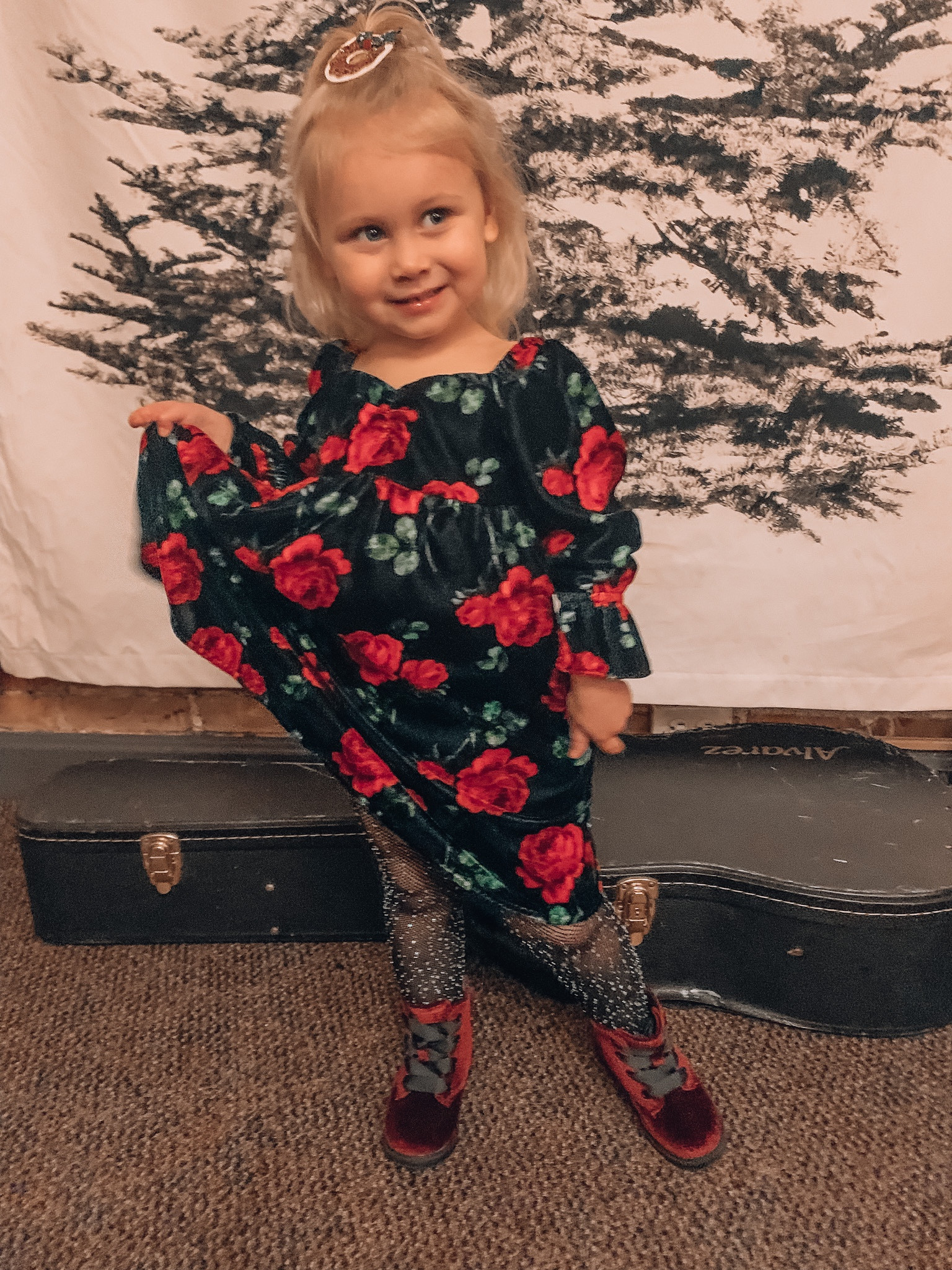 Christmas dress. Holiday party. Church clothes. Velvet. Janie and Jack. Kids fashion. Sparkly tights. Combat boots. Christmas Eve service. 

#LTKHoliday #LTKSeasonal #LTKkids
