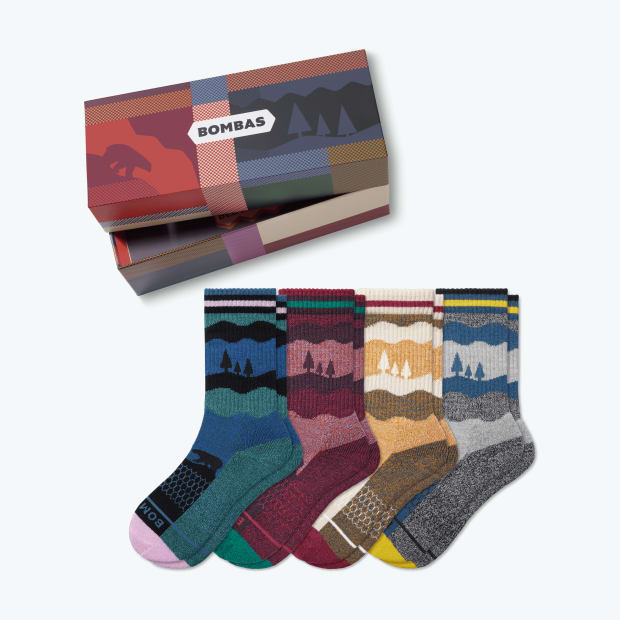 Youth Merino Wool Blend Calf Sock 4-Pack Gift Box | Bombas Socks