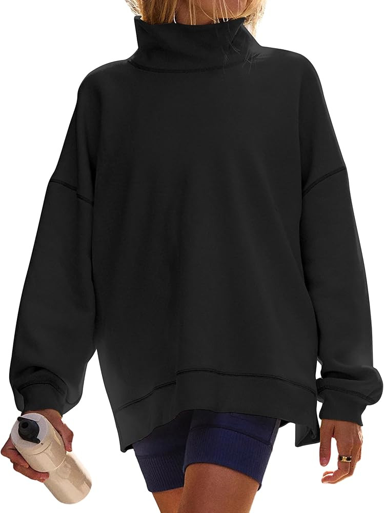 DURUNUL Women’s Oversized Sweatshirts Mockneck Sweatshirt Turtleneck Tops Loose Drop Shoulder L... | Amazon (CA)