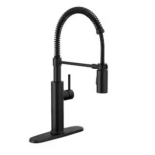 Antoni Single-Handle Pull-Down Sprayer Kitchen Faucet with Spring Spout in Matte Black | The Home Depot