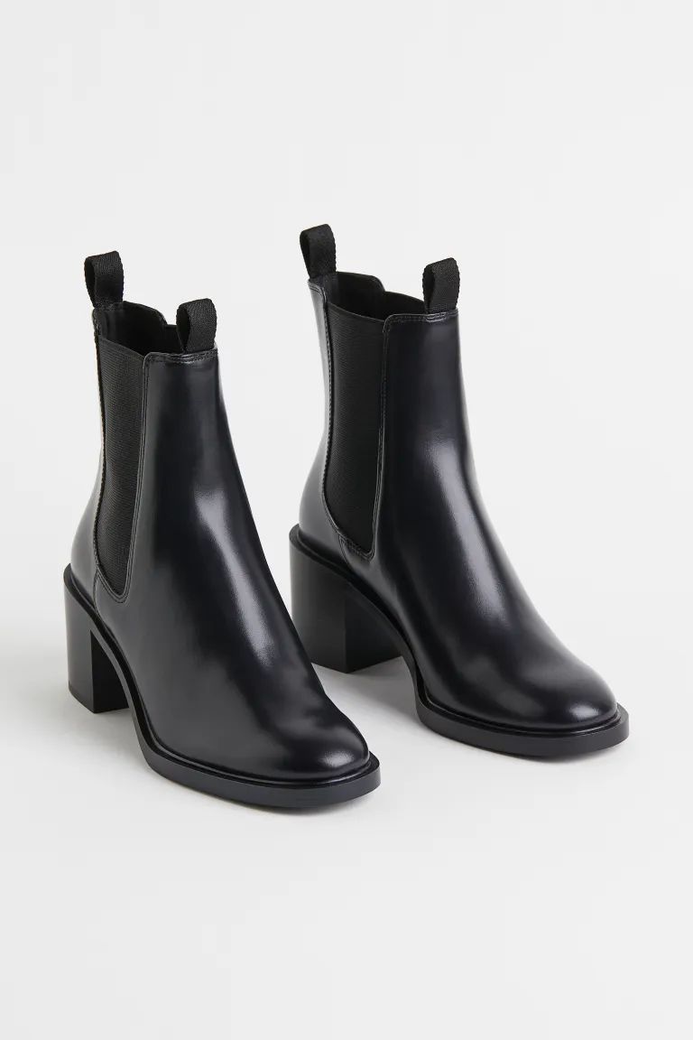 Chelsea Boots with Heel - Black - Ladies | H&M US | H&M (US + CA)