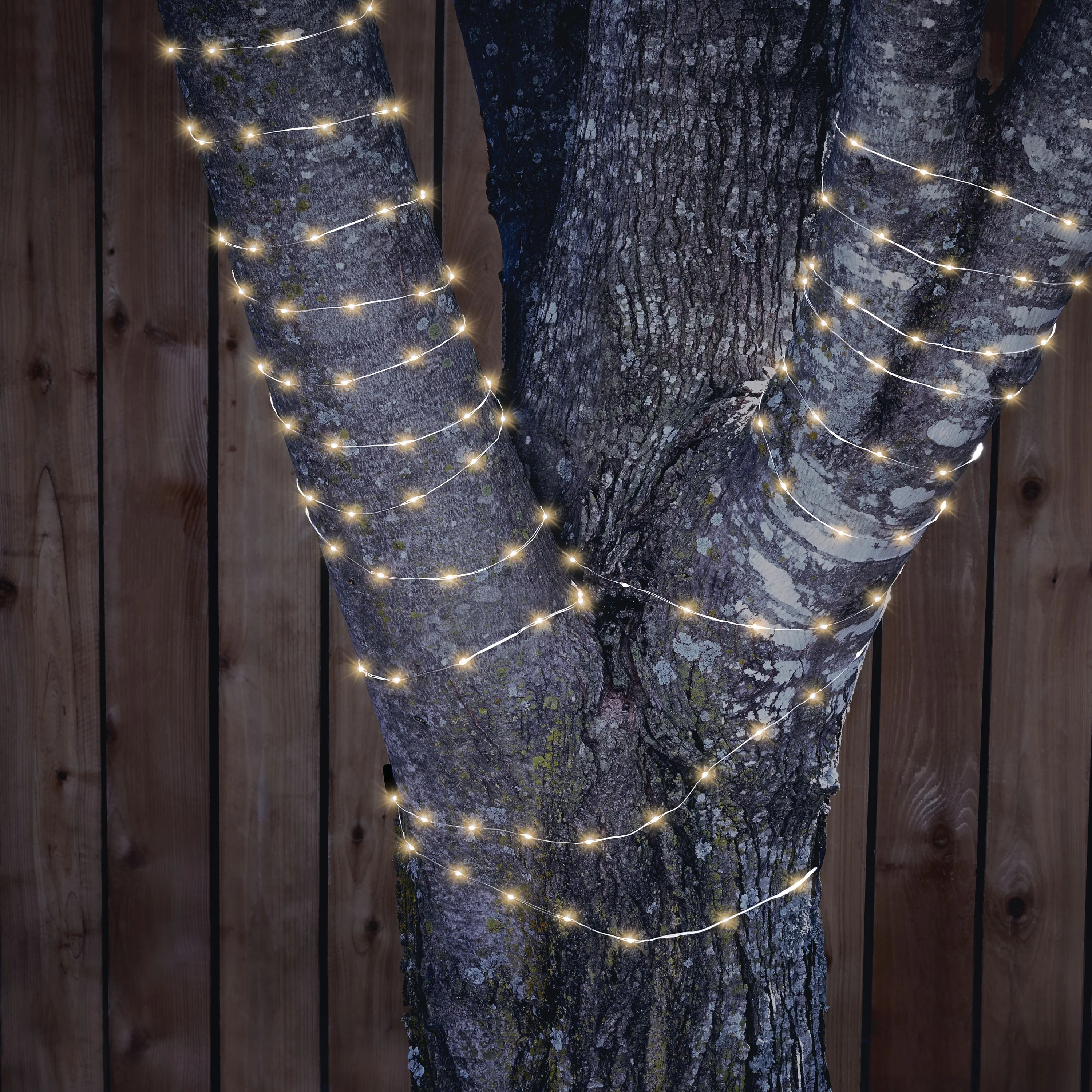 Mainstays Solar Power 200-Count Warm White Fairy LED Wire String Lights Garden Decorative | Walmart (US)