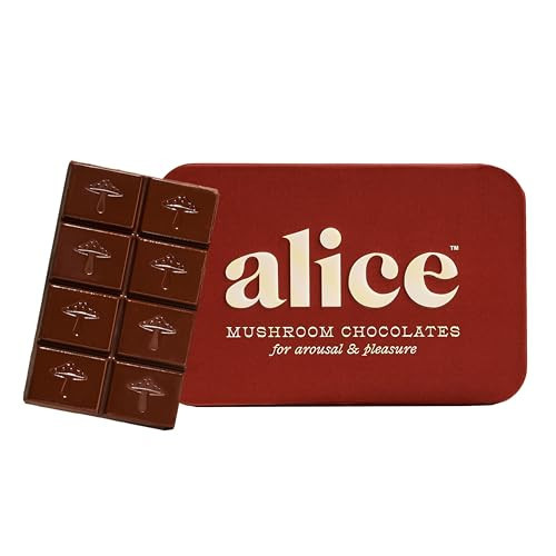 Alice Mushrooms Happy Ending | Sensual Mushroom Chocolates | Improves Mood, Performance, Vitality, Energy and Engagement | Cordyceps, Ashwaganda, Cayenne, Cinnamon & More | Amazon (US)