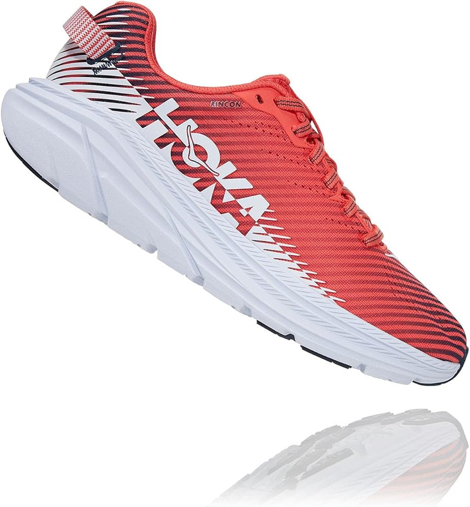 HOKA ONE ONE Women's Rincon 2 Running Shoe (Hot Coral/White | Amazon (US)