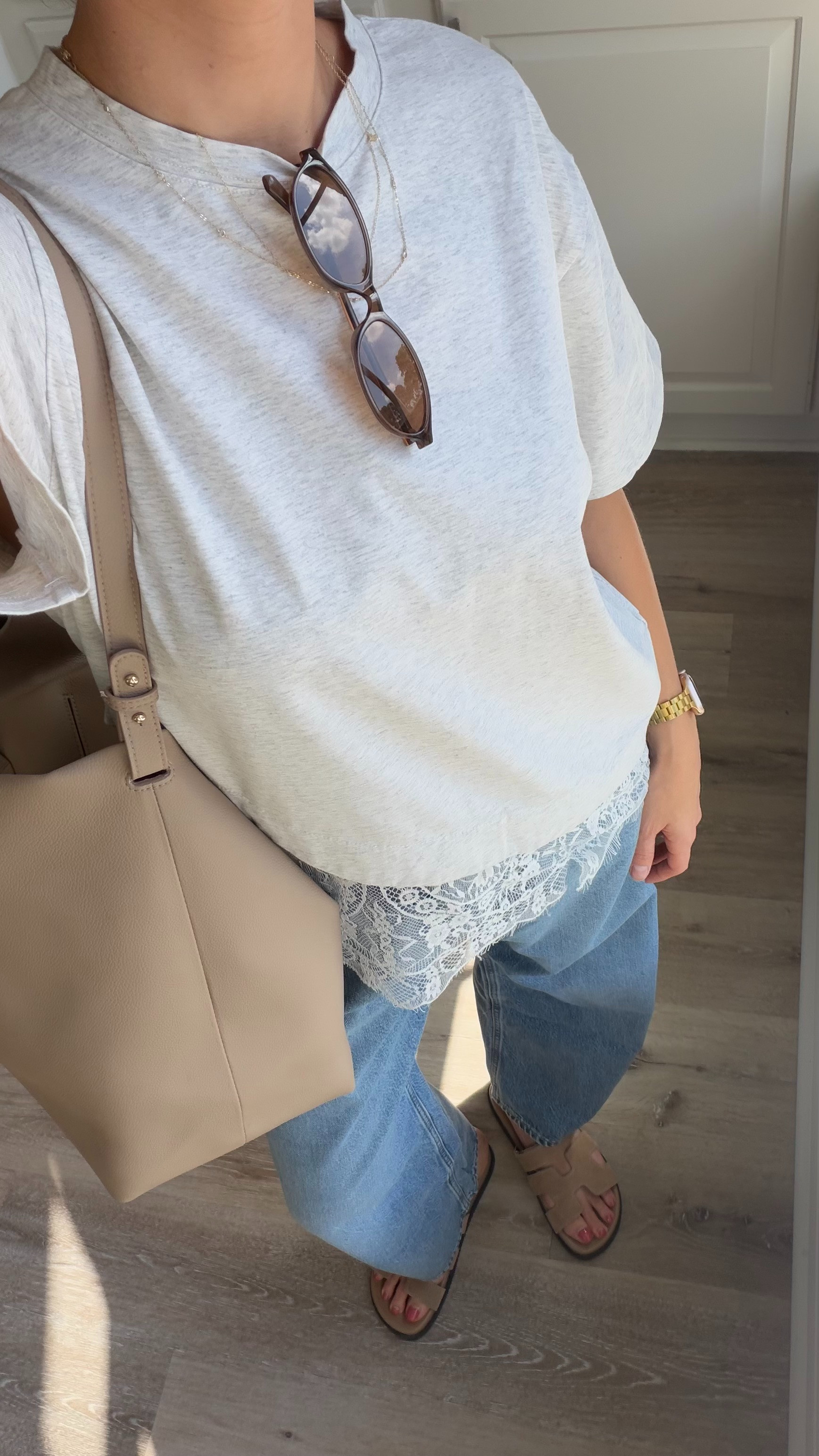 Casual fall ootd | Loving this lace tee! Wearing S in top and in denim! 

 #LTKootd