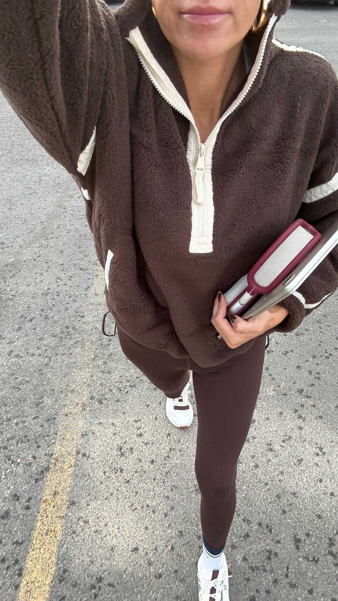 Casual weekend outfit 〰️ athleisure outfit 

Wearing size small in fleece & XS in leggings 

Gym outfit, sherpa jacket, brown leggings, chocolate brown fleece, Amazon fashion, Varley leggings 

#LTKFindsUnder50 #LTKActive #LTKStyleTip