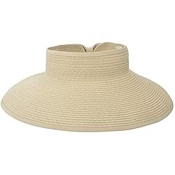 Simplicity Women's UPF 50+ Wide Brim Roll-up Straw Sun Hat Sun Visor | Amazon (US)