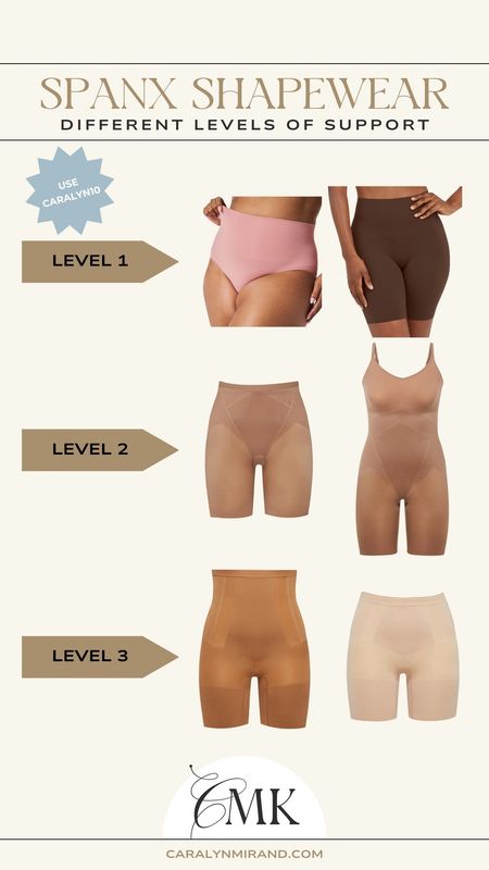 @Spanx Shapewear and different levels of support, head to CaralynMirand.com for more details. Use code CARALYN10 at Spanx. 

#LTKbeauty #LTKmidsize #LTKstyletip