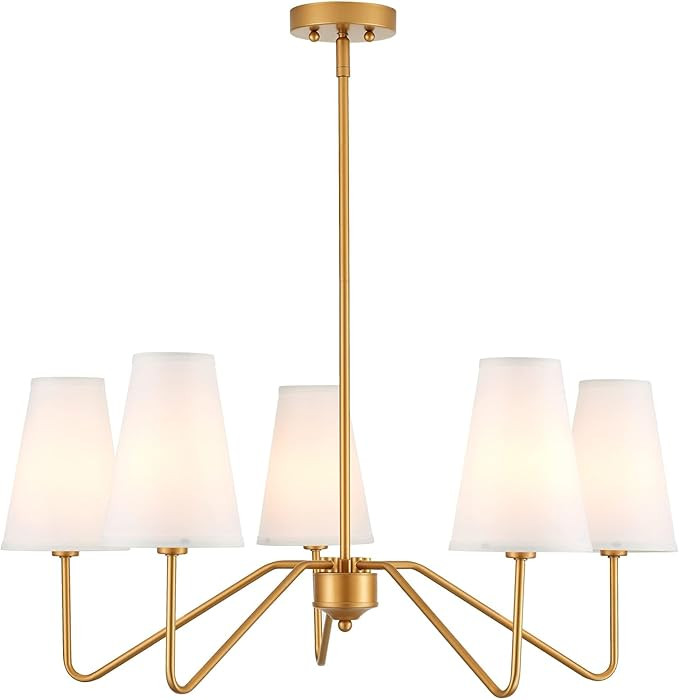 Hanging Lamp, with Creamy-White Fabric Shade Pendant Lighting Fixture,for Dining Room Living Room... | Amazon (US)