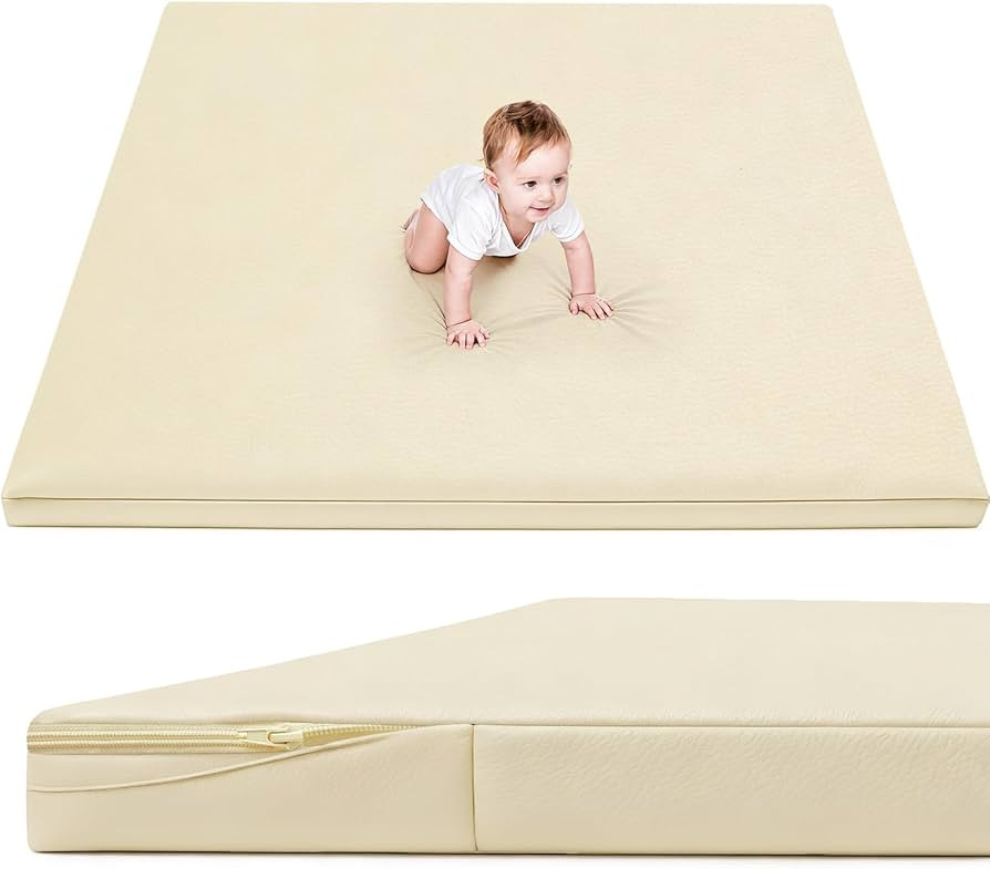 Waterproof Baby Play Mat for Floor 1.3"Thick Memory Foam 50*50 Cushion Playpen Playmat Tummy Time... | Amazon (US)