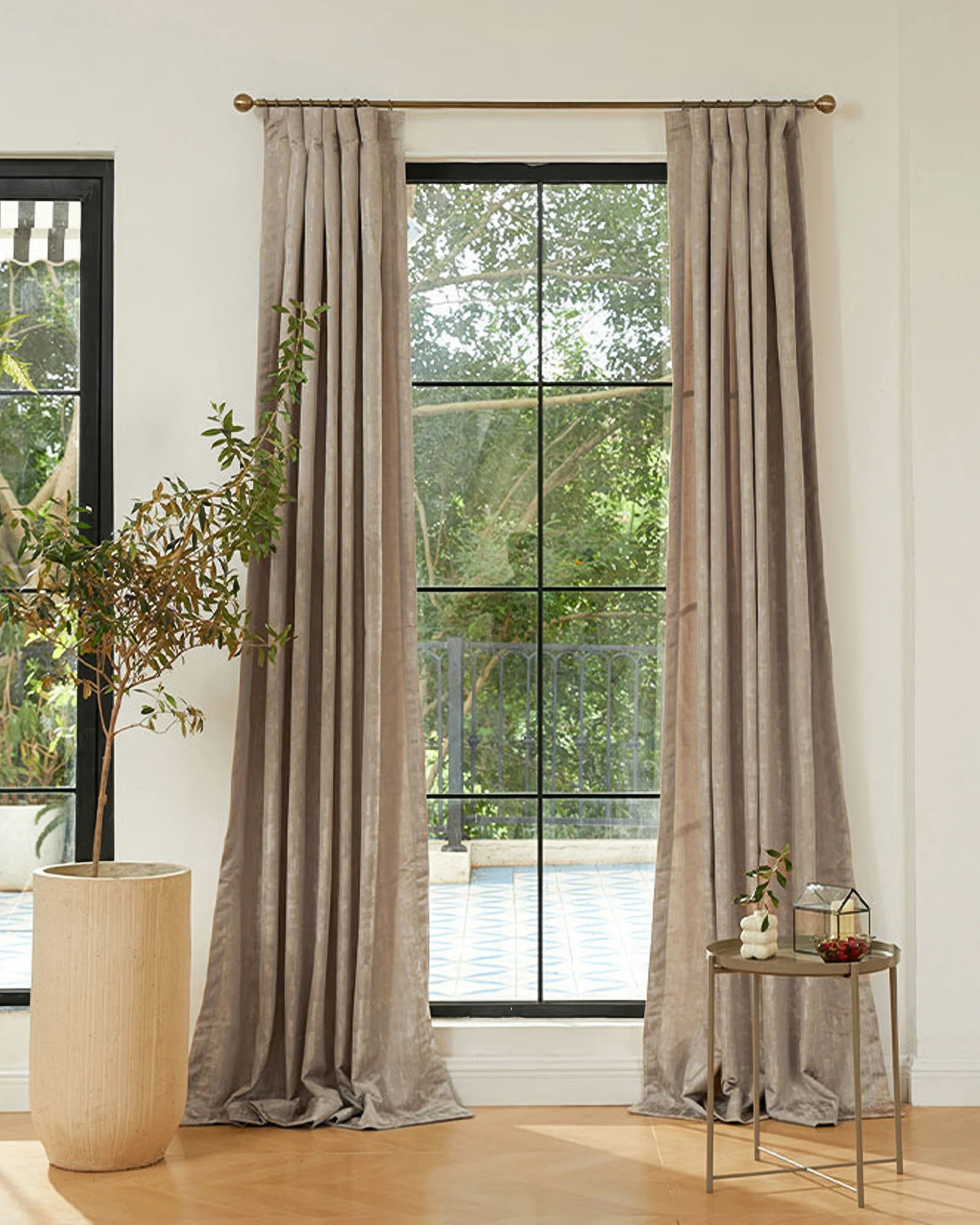 Glimmer Linen Blend Lightweight Textured Custom Curtain | TheHues
