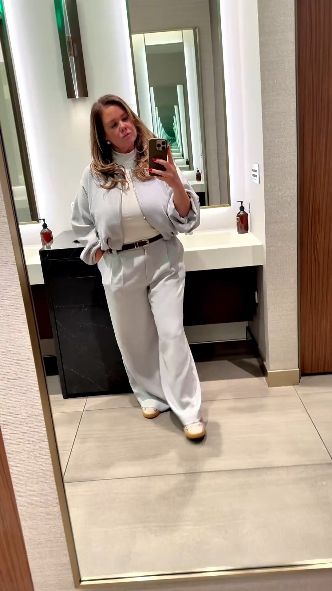I wore this matching set from Express on a 6 hour flight for a work trip and love the soft flannel fabric! 

It’s giving chic elevated pajamas that you can also take into the board room 

Wearing a size: 
Med jacket 
12 Trousers 

#LTKMidsize #LTKTravel #LTKWorkwear