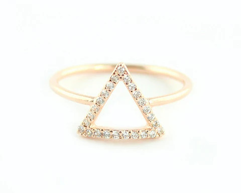 Frame-Tri Crystal Rose Gold Ring | Wanderlust + Co