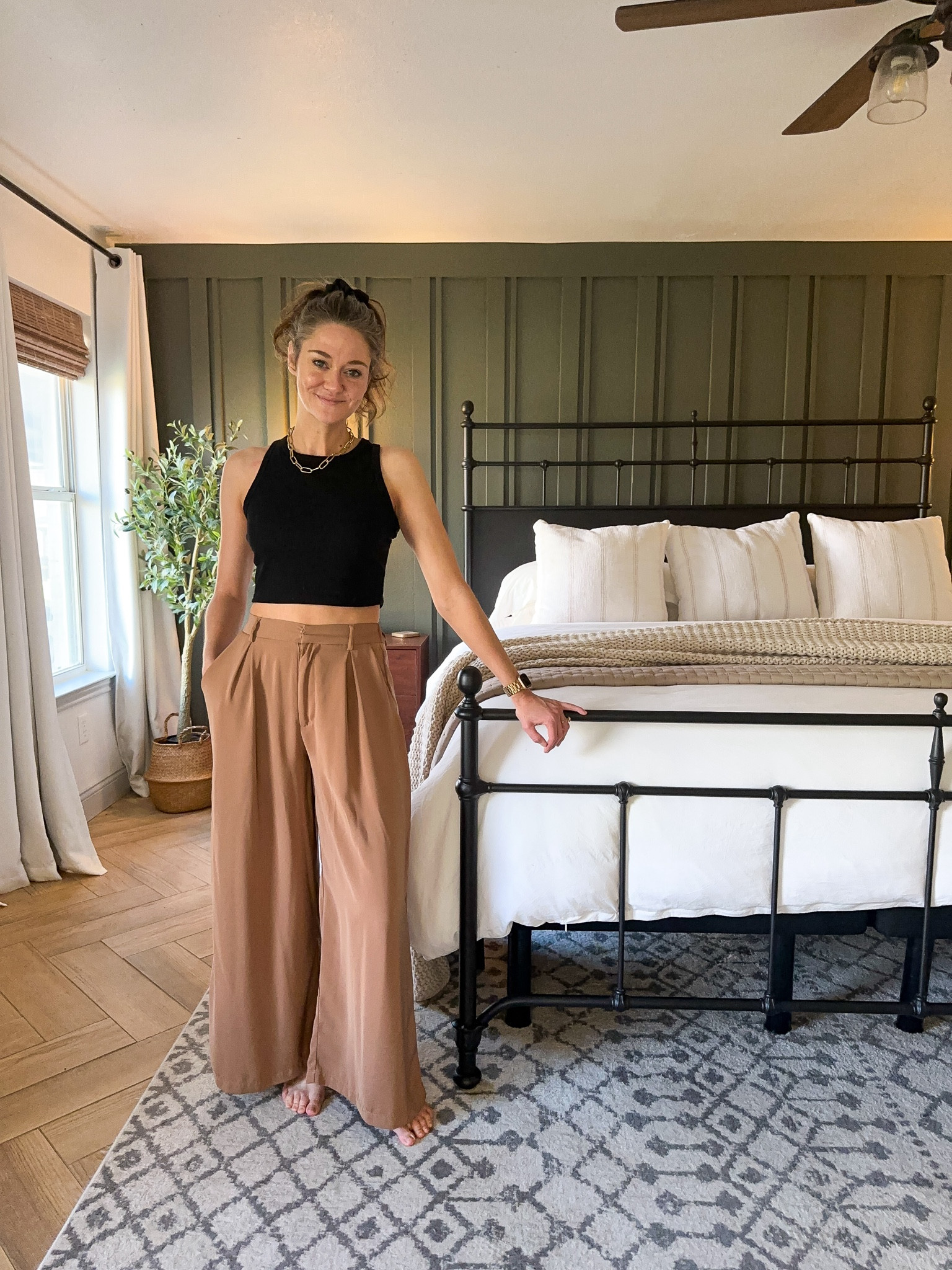 Affordable casual outfit and affordable neutral bedding!

Camel work pants, wide leg work pants, Amazon work pants, black crop top, gold necklace, white duvet cover, white zipper duvet cover, beige chunky knit blanket, beige knit blanket, tan quilt, neutral striped pillow

#amazonfinds #founditonamazon #targetfinds

#LTKstyletip #LTKfindsunder100 #LTKhome