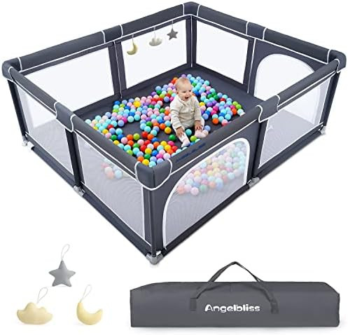 ANGELBLISS Baby Playpen, Extra Large Playard, Indoor & Outdoor Kids Activity Center with Anti-Slip B | Amazon (US)