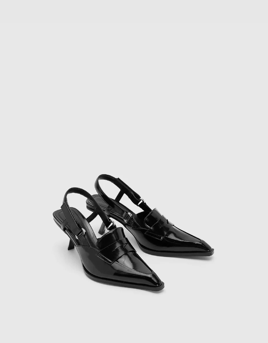 Vegan Leather Pointed Toe Slingbacks | Urban Revivo