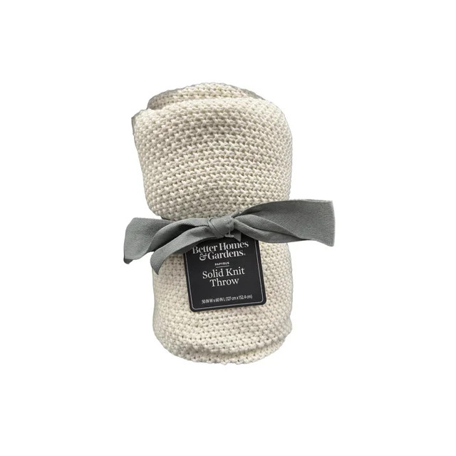 Better Homes and Gardens, Chunky Knit Papyrus Throw, Cotton-Blend, 50"x60", 2.3 lb, All Ages | Walmart (US)