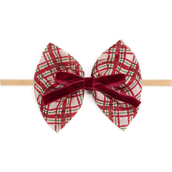 Christmas Plaid Layered Bow Baby Headband, Multi | Maisonette