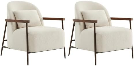 CHITA Accent Chair for Living Room Set of 2, FSC Certified Modern Upholstered Faux Sherpa Fabric ... | Amazon (US)
