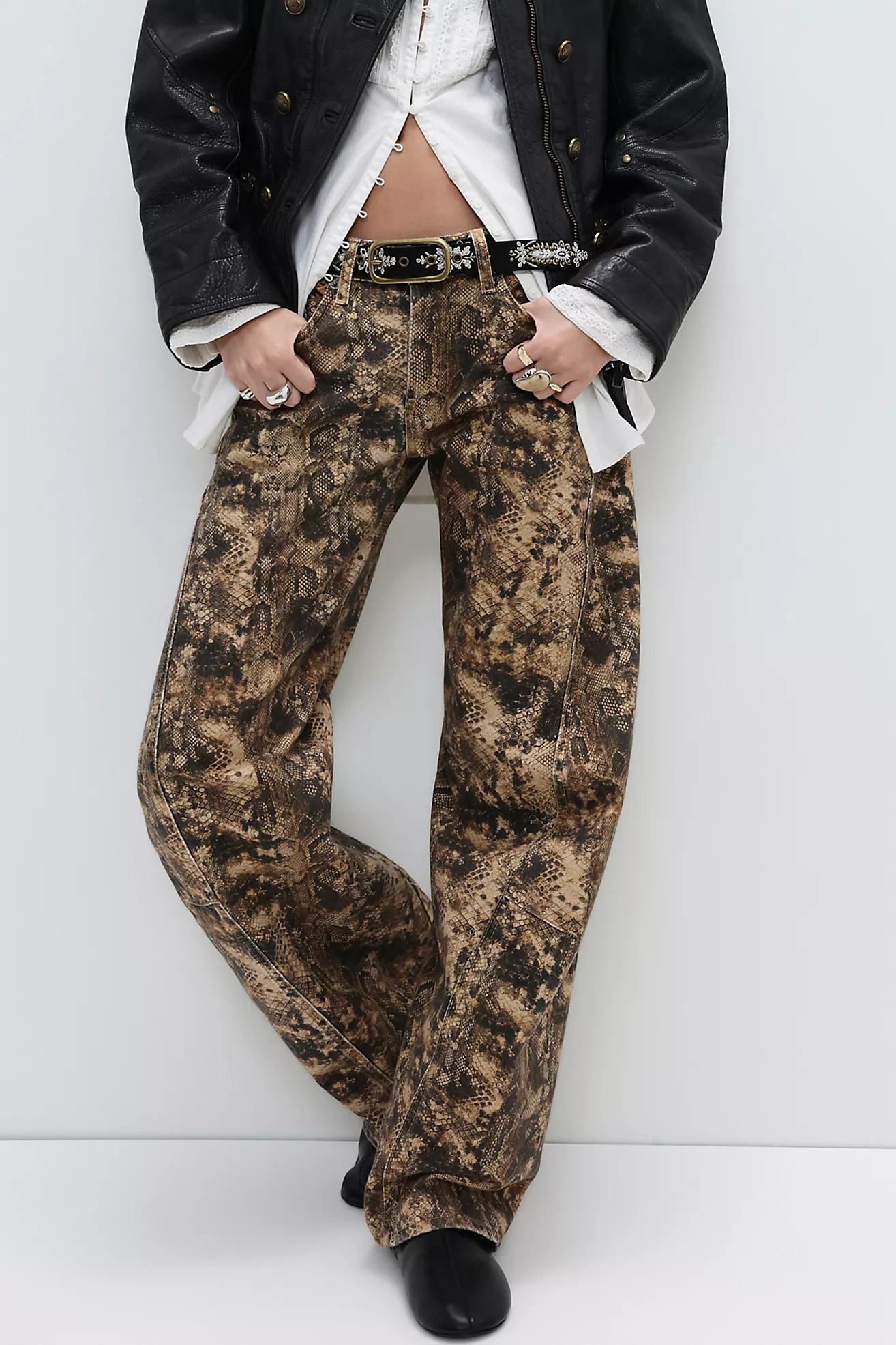 We The Free Fable Printed Twisted Jeans | Free People (Global - UK&FR Excluded)