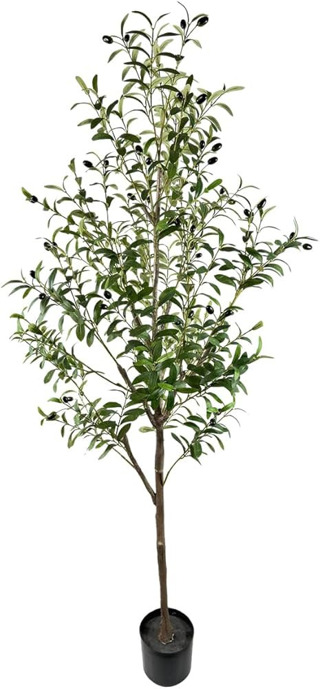 Artificial Tree Faux Olive Tree 6ft(70in) Tall Fake Olive Plant in Pot Fake Silk Tree Faux Plants... | Amazon (US)