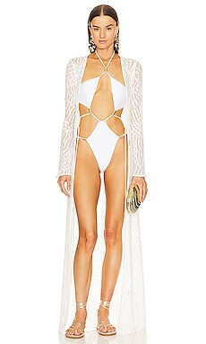 Michael Costello x REVOLVE Ryland Robe in Ivory from Revolve.com | Revolve Clothing (Global)