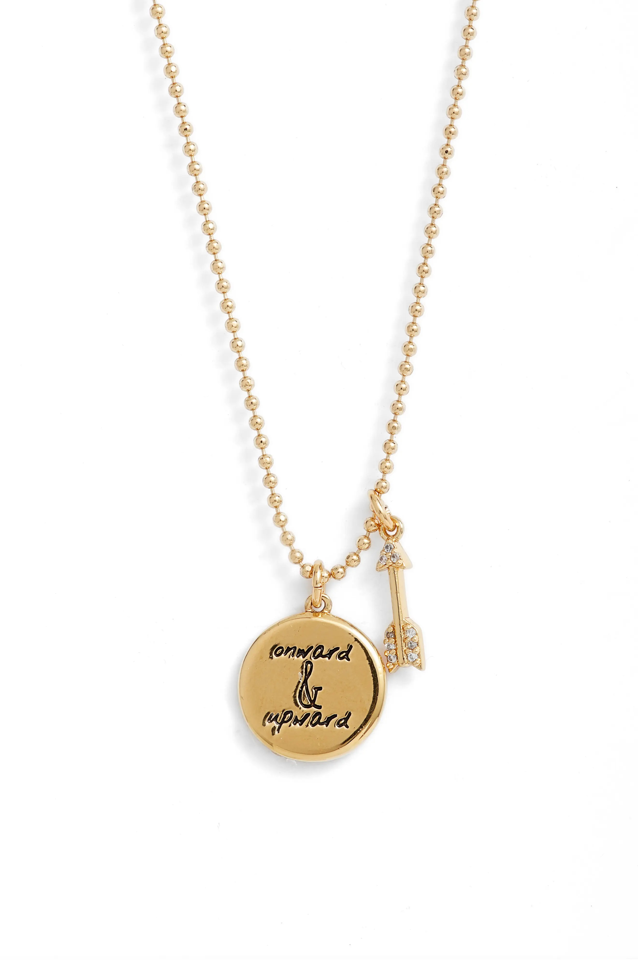 kate spade new york tiny twinkles onward & upward pendant necklace in Clear/Gold at Nordstrom | Nordstrom
