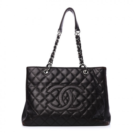 CHANEL Caviar Quilted Grand Shopping Tote GST Black | Fashionphile