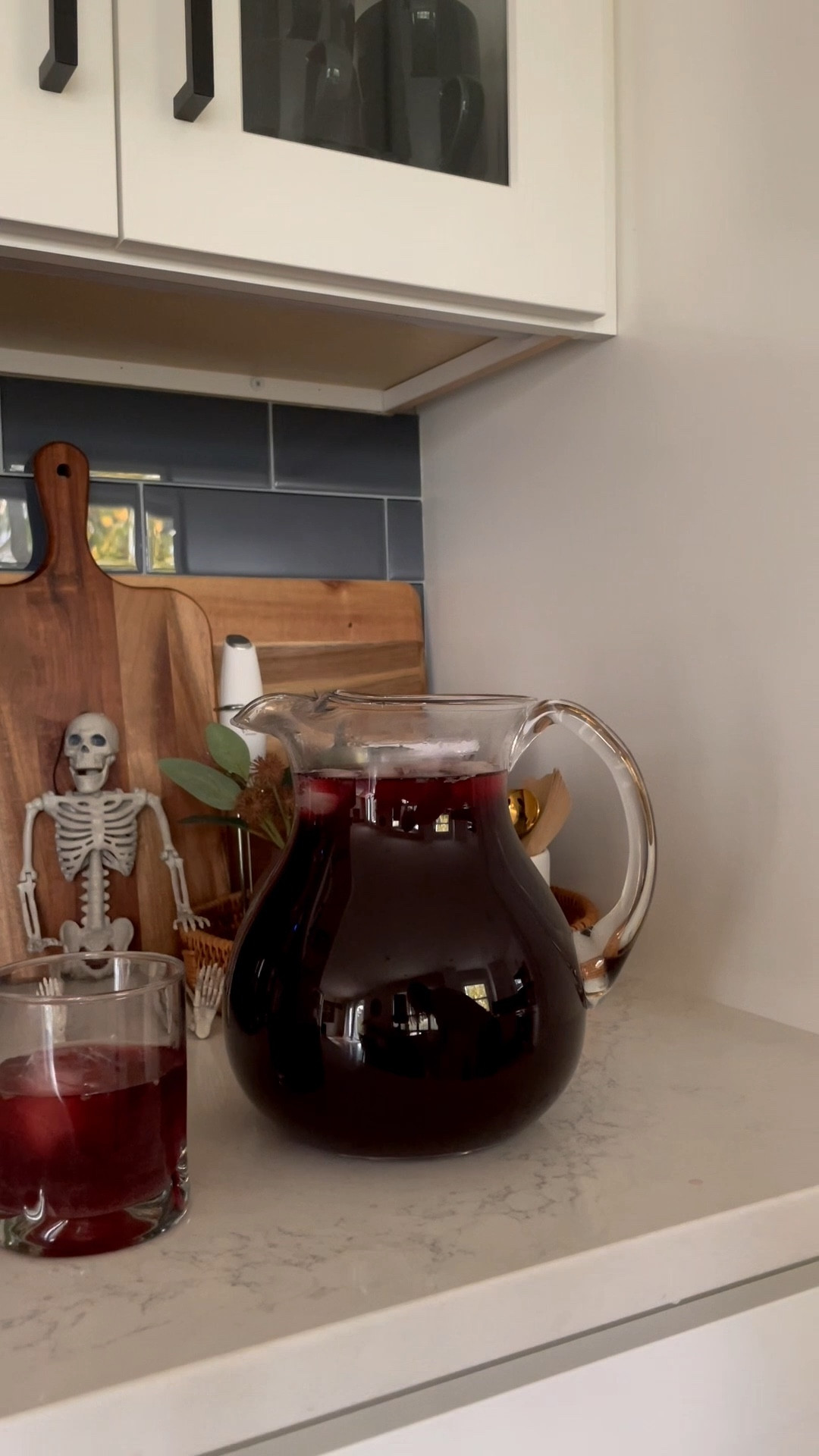 HALLOWEEN TRANSFUSION DRINK 💀🍷

Had this drink recently and thought it would be the perfect Halloween drink! We brought it to a Halloween party last night and it was a fan favorite! 🙌🏻 Highly recommend! Recipe below 👇🏻 

44 oz vodka
44 oz ginger ale
20 oz grape juice
6 oz lime juice

Mix together and chill or add some fun Halloween ice cubes like I did here!

#halloween #halloweendrinks #halloweendrink #halloweenfood #halloweenideas #halloweenparty

#LTKHalloween #LTKSeasonal