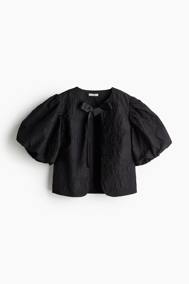 Balloon-sleeved Blouse - Black - Ladies | H&M US | H&M (US + CA)