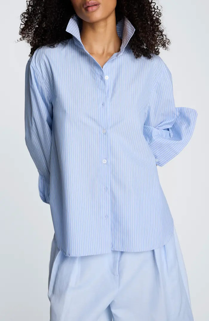 Pinstripe Button-Up Boyfriend Shirt | Nordstrom