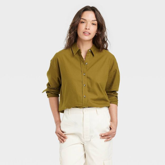 Women's Long Sleeve Oversized Button-Down Shirt - Universal Thread™ | Target