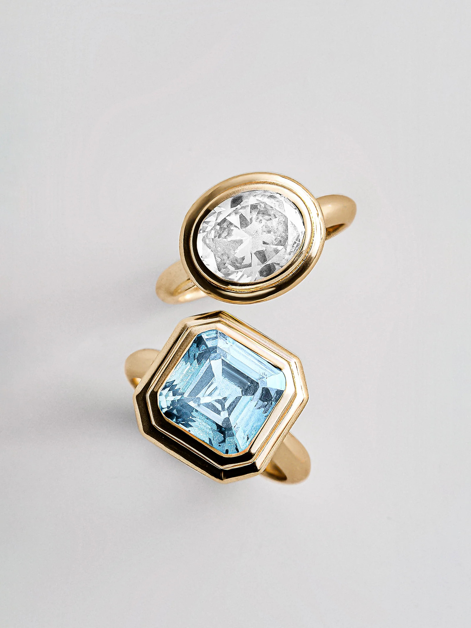 Gold Etched Bezel Custom Birthstone Ring - Crystal | BaubleBar
