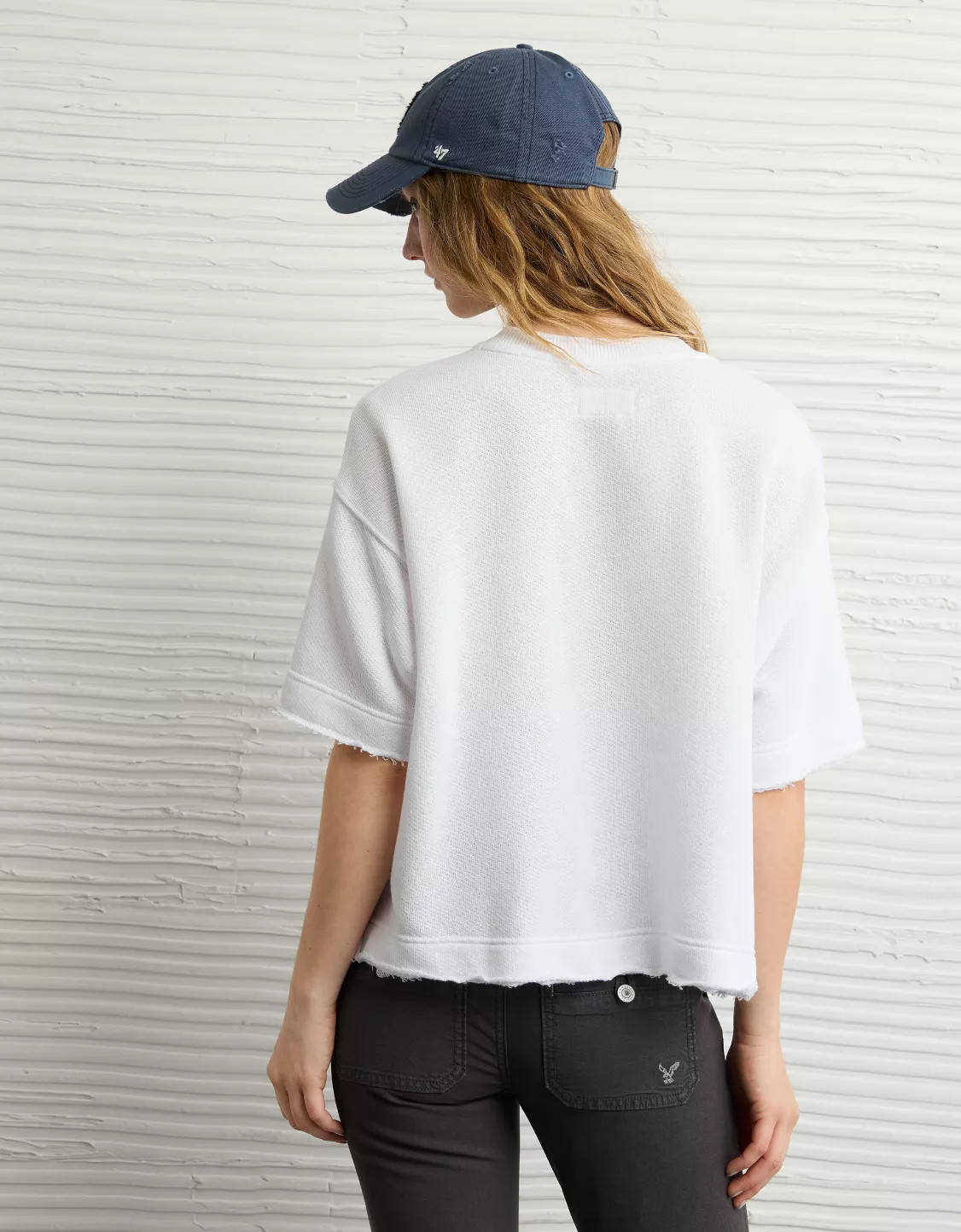 AE Boxy Short-Sleeve Sweatshirt | American Eagle Outfitters (US & CA)