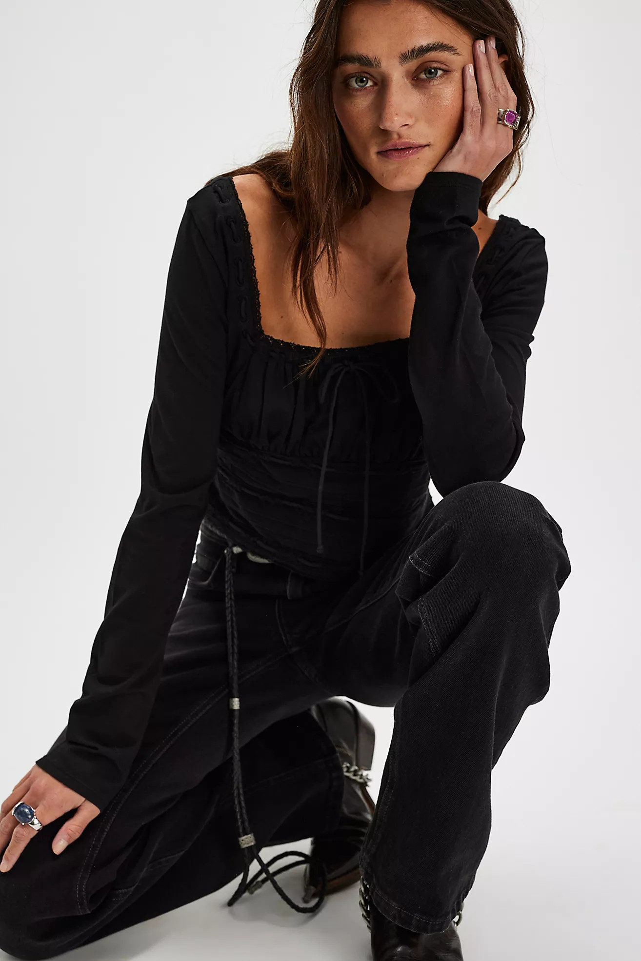 Scarlet Smocked Long Sleeve | Free People (Global - UK&FR Excluded)