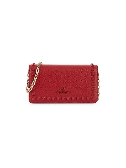 Valentino by Mario Valentino Ibty Embellished Leather Chain Wallet on SALE | Saks OFF 5TH | Saks Fifth Avenue OFF 5TH