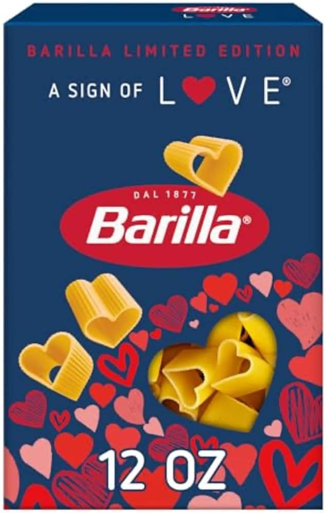 2 boxes of Barilla heart shaped pasta, a sign of love | Amazon (US)